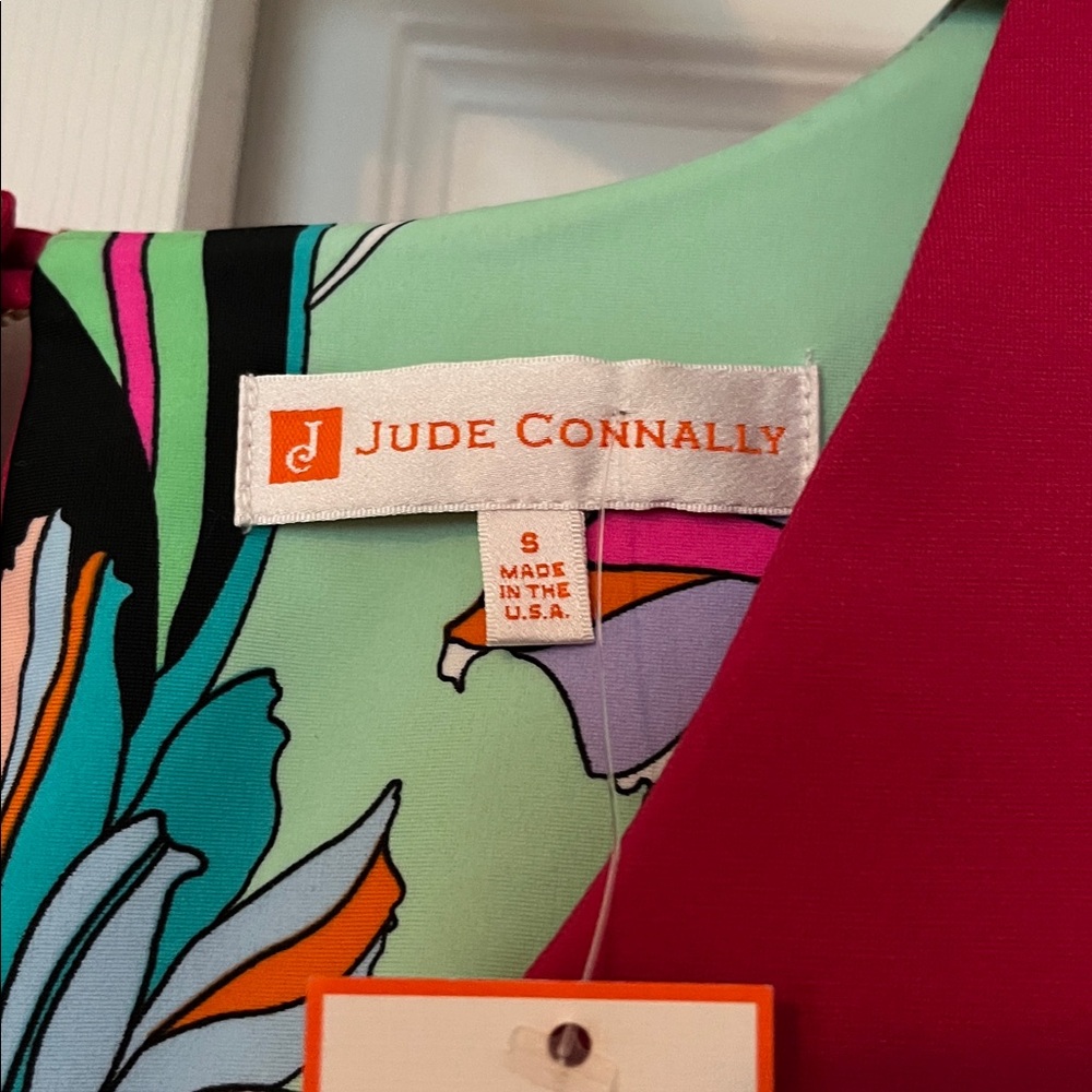 NWT Jude Connally Dark Fuchsia Naomi Ponte Sleeveless V-neck Sheath Dress sz S - Picture 6 of 13